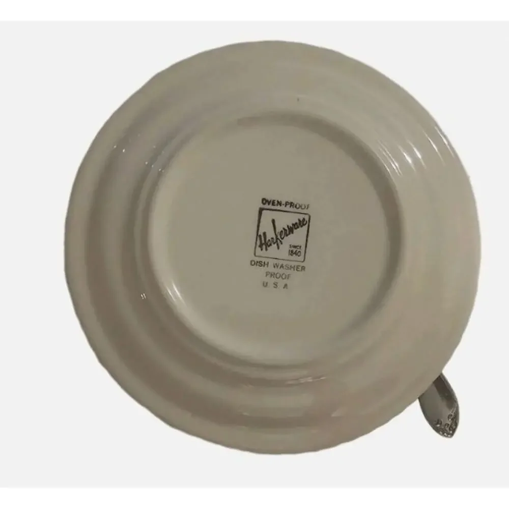 Pin Cushion Tea Cup Saucer Harkerware USA Spoon Rose Handmade Moroccan Pattern